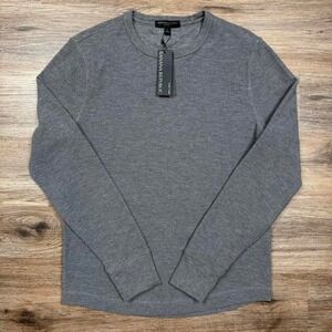 NWT dark gray banana republic core temp waffle knit crewneck sweater